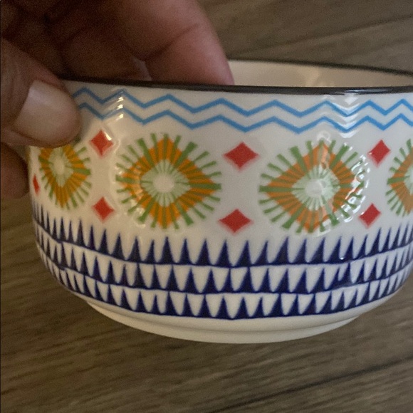 Colorful Patterned Ceramic Bowl - Picture 6 of 6